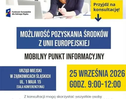 Mobilny Punkt Informacyjny Funduszy Europejskich w Ząbkowicach Śląskich – bezpłatne konsultacje 25 września