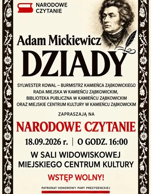 Wspólne czytanie „Dziadów” w Kamieńcu Ząbkowickim – 18 września