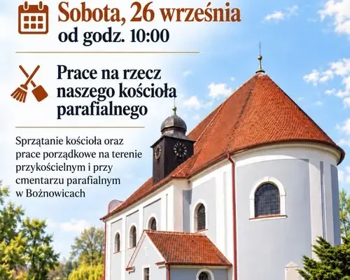 Jasienica: Wrześniowy dyżur społeczny – sprzątanie kościoła w Bożnowicach