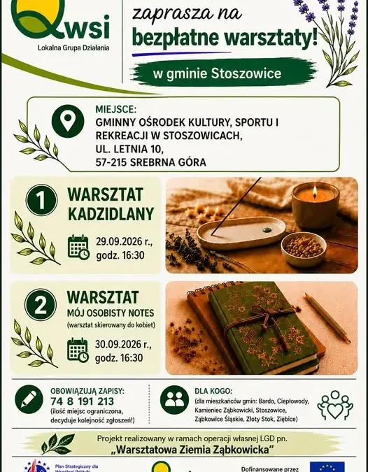Bezpłatne warsztaty kadzidlane i kreatywne w Stoszowicach – zapisy trwają