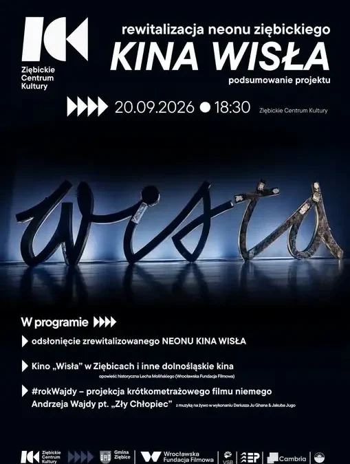Neon Kina „Wisła” w Ziębicach znów rozbłyśnie – wyjątkowe wydarzenie już 20 września
