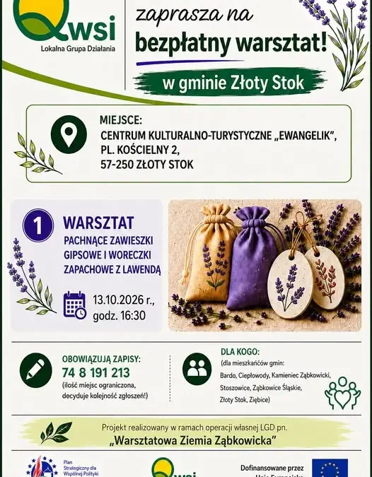 Lawendowe warsztaty w Złotym Stoku – LGD „Qwsi” zaprasza na pachnące spotkanie