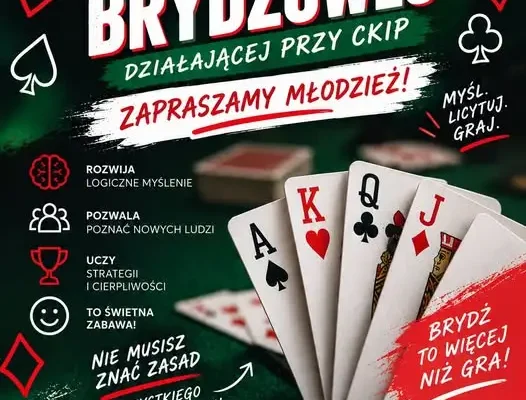 CKIP zaprasza młodzież na naukę brydża – pierwsze spotkanie 29 września