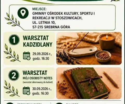Bezpłatne warsztaty rękodzieła w Stoszowicach – kadzidło i osobisty notes