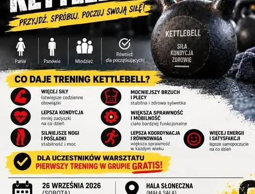 Bezpłatne warsztaty kettlebell w Ząbkowicach Śląskich – 26 września