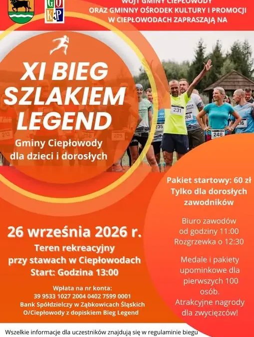 XI Bieg Szlakiem Legend Gminy Ciepłowody już 26 września