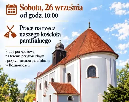 Jasienica: wspólne porządki przy kościele w Bożnowicach już 26 września