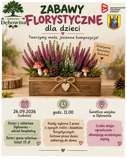 Warsztaty florystyczne dla dzieci w Dębowinie – już w najbliższą sobotę