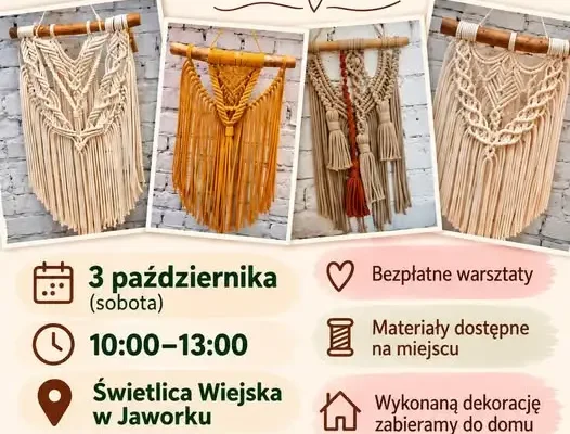 Warsztaty makramy w Jaworku – 3 października