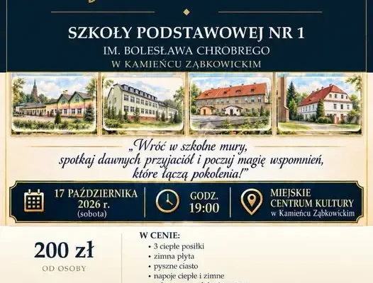 Bal Jubileuszowy 80-lecia szkoły w Kamieńcu Ząbkowickim – 17 października 2026