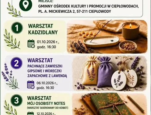 Warsztaty kadzidlane i rękodzielnicze w Ciepłowodach – bezpłatne zajęcia dla mieszkańców