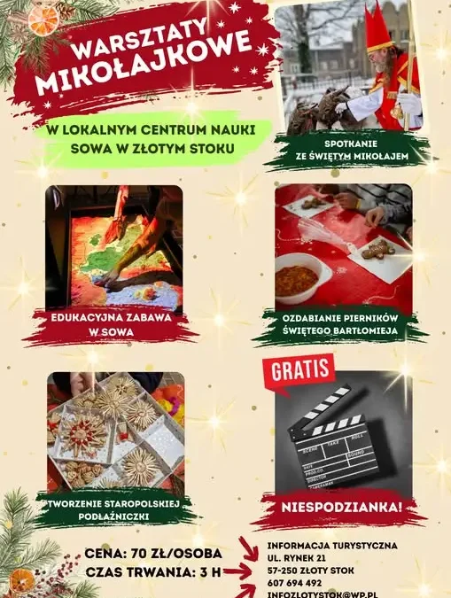 Warsztaty Mikołajkowe w Złotym Stoku – zapisy już trwają