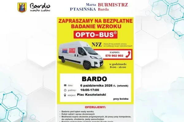 Bezpłatne badanie wzroku w OPTObusie – 6 października w Bardzie