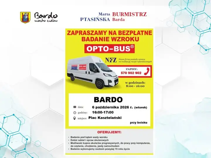 Bezpłatne badanie wzroku w OPTObusie – 6 października w Bardzie
