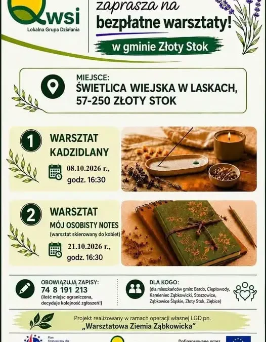 Warsztaty w Laskach: kadzidło i osobisty notes – zapisy trwają