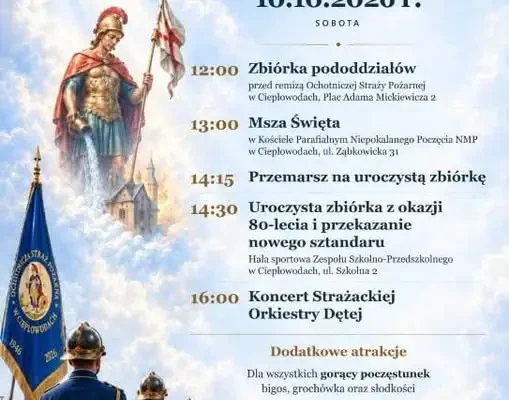 80-lecie Ochotniczej Straży Pożarnej w Ciepłowodach – zaproszenie na uroczystość