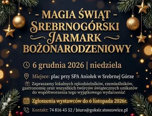 Srebrnogórski Jarmark Bożonarodzeniowy 2026 – trwa nabór wystawców