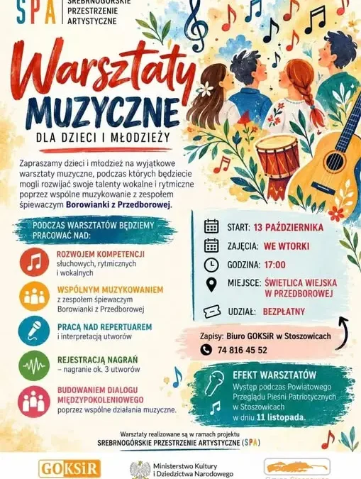 Warsztaty muzyczne w Stoszowicach – rozwijaj pasję i wystąp na przeglądzie patriotycznym