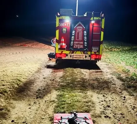 Nocna akcja w Stolcu: poszukiwania zaginionego mężczyzny z udziałem dronów