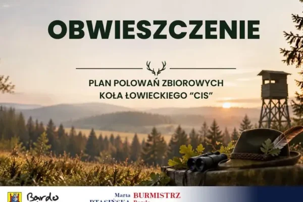 Polowania zbiorowe Koła Łowieckiego „CIS” w gminie Bardo – obwieszczenie Burmistrza