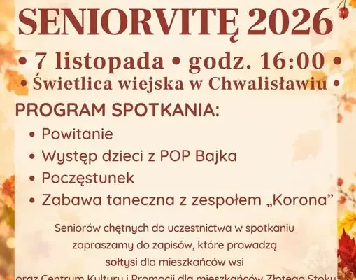 Seniorvita 2026 w Złotym Stoku – zaproszenie dla seniorów na wyjątkowe spotkanie