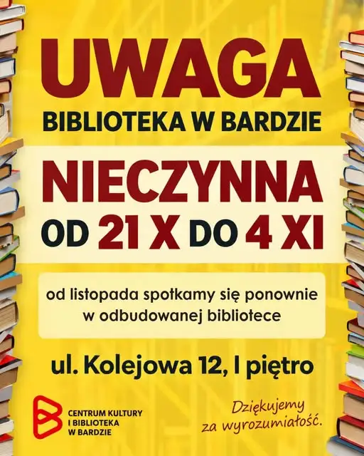Biblioteka w Bardzie wraca na Kolejową 12. Otwarcie już 4 listopada
