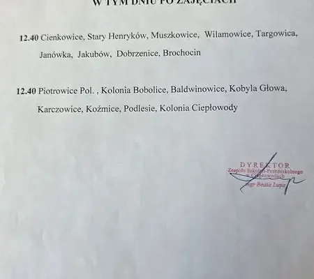Harmonogram autobusów szkolnych 17.10.2026 – Krajowy Trening Rodzinny