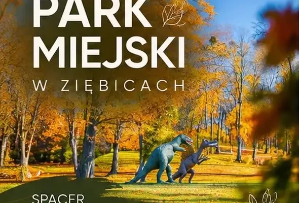 Jesienny spacer w Ziębicach: park pełen barw i dinozaurów