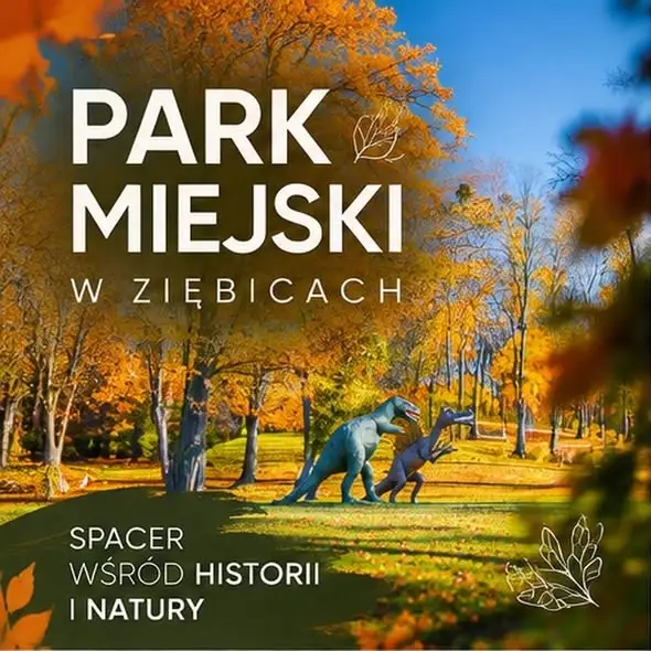 Jesienny spacer w Ziębicach: park pełen barw i dinozaurów