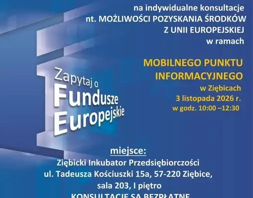 Bezpłatne konsultacje o funduszach europejskich w Ziębicach – 3 listopada