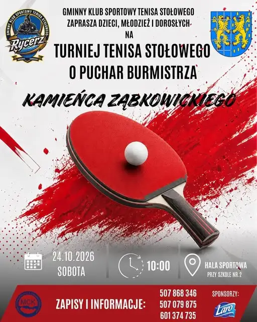 Turniej tenisa stołowego w Kamieńcu Ząbkowickim – już w sobotę