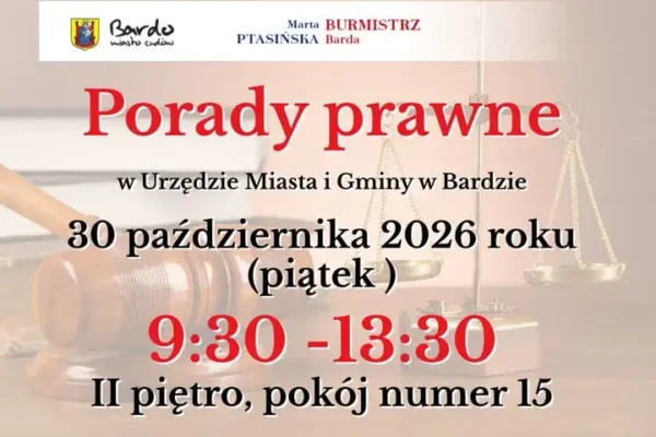 Bezpłatne porady prawne w Bardzie – najbliższy dyżur 30 października