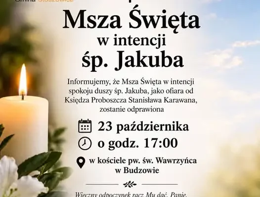 Msza św. w intencji śp. Jakuba Urbasia w Budzowie – 23 października
