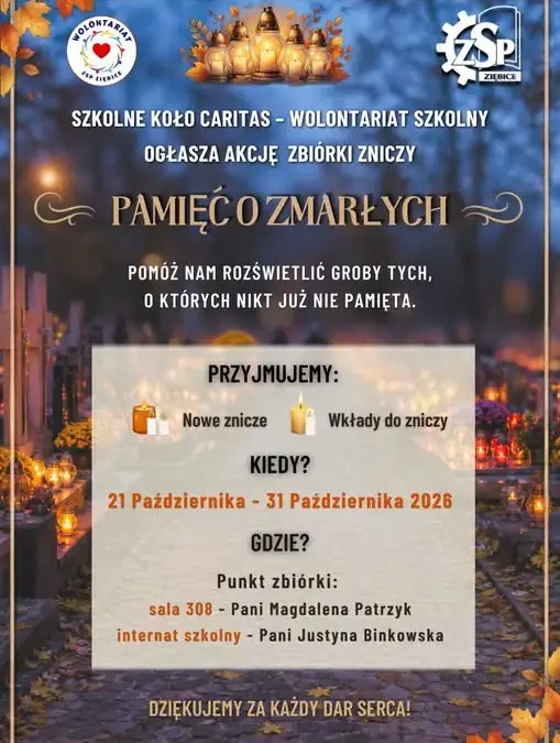 Zbiórka zniczy na opuszczone groby ziębickiego cmentarza