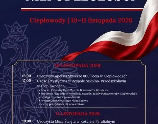 Ciepłowody świętują 108. rocznicę odzyskania niepodległości – program obchodów