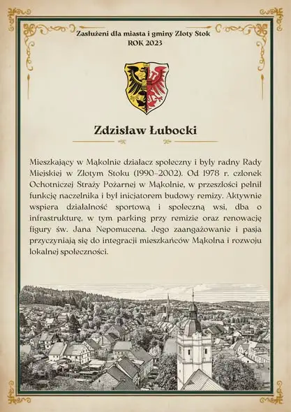 Złoty Stok przypomina laureatów tytułu „Zasłużony dla Miasta i Gminy” z 2023 roku