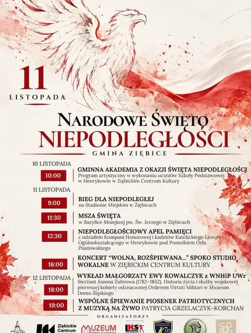 Gmina Ziębice zaprasza na trzydniowe obchody Święta Niepodległości
