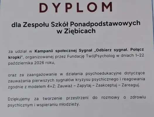 Ziębice: szkoła nagrodzona za kampanię o zdrowiu psychicznym młodzieży